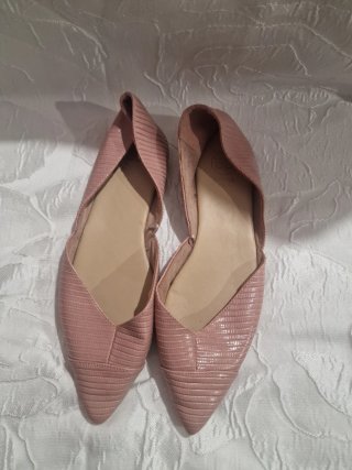 Manoletinas Puntiagudas Rosa Palo Efecto Texturiz