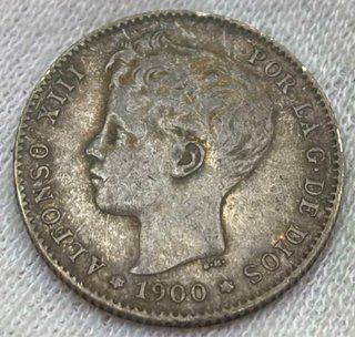 Moneda PLATA 1 Peseta 1900 *(19-00) ALFONSO XIII