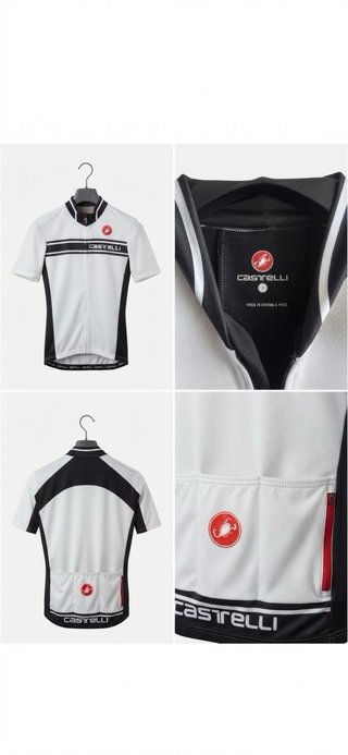 Maillot de Ciclismo Castelli Blanco y Negro