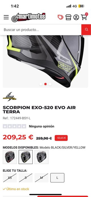 Casco moto M SCORPION EXO-520 EVO AIR como nuevo