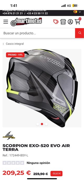 Casco moto M SCORPION EXO-520 EVO AIR como nuevo