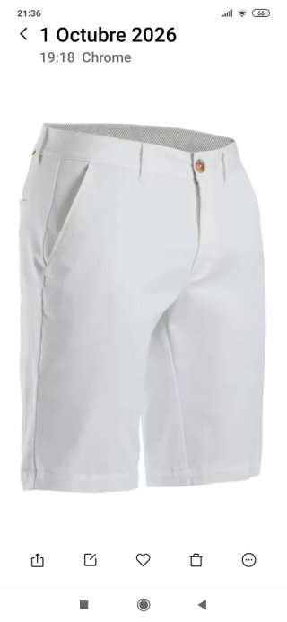 Pantalón corto blanco hombre T. M bermuda golf