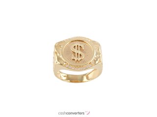 sello oro 18k con piedra con circonita