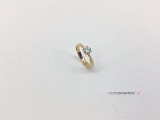 sortija oro 18k con piedra con diamante