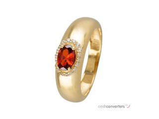 anillo oro 18k con piedra con circonita