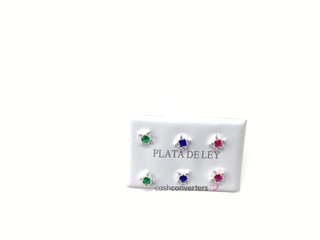 pendientes plata 925mm con piedra con circonita