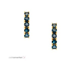 pendientes oro 18k con piedra con circonita