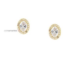 pendientes oro 18k con piedra con circonita