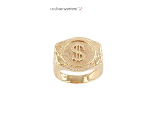 sello oro 18k con piedra con circonita