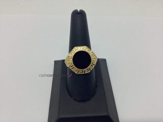 sello oro 18k con piedra con onix t. 23 (20,06 mm)
