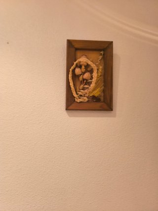 Cuadro antiguo ángel con marco de madera