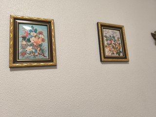 Cuadro antiguo ángel con marco de madera