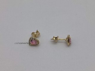 pendientes oro 18k con piedra con circonita