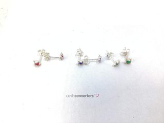 pendientes plata 925mm con piedra con circonita