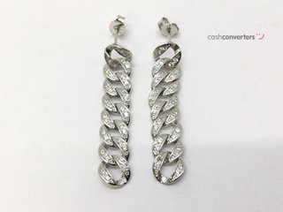 pendientes plata 925mm con piedra con circonita