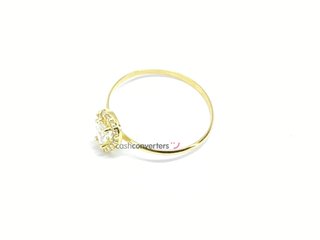 anillo oro 18k con piedra con circonita