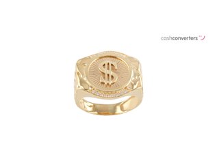 sello oro 18k con piedra con circonita