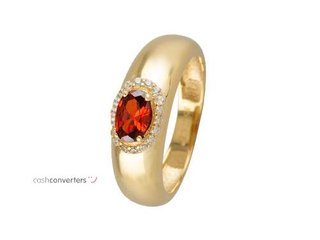 anillo oro 18k con piedra con circonita