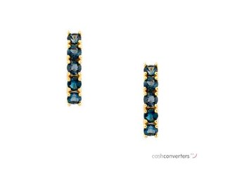 pendientes oro 18k con piedra con circonita
