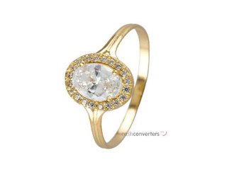 anillo oro 18k con piedra con circonita
