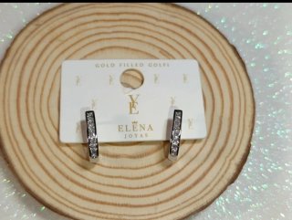 Argollas Oro Blanco Laminado Elena Joyas