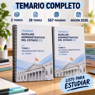 Temario Auxiliar Administrativo Estado C2 2026