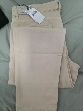 Pantalón Vaquero Tejano Mango Beige Talla 46