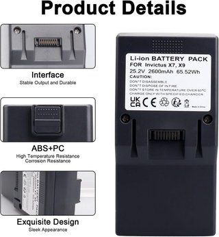 MXJFYY batería 25.2V 2600mAh Invictus X7 - X9