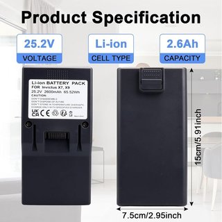 MXJFYY batería 25.2V 2600mAh Invictus X7 - X9