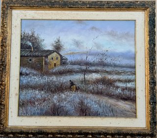 Quadro Paesaggio Invernale con Cornice