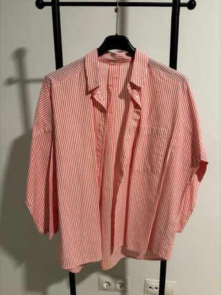 Camisa Rayas Rosa y Blanca
