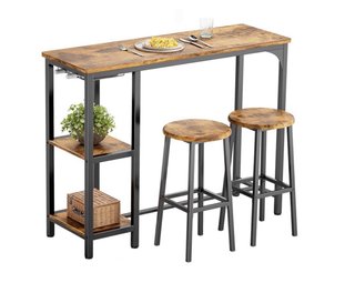 Mesa alta bar cocina/comedor con 2 taburetes