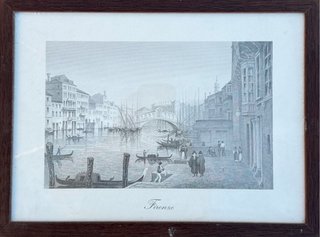 Stampa vintage Firenze con cornice in legno