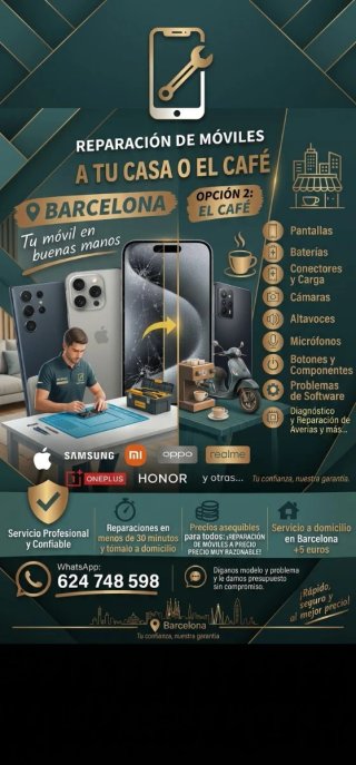 Reparación de móviles a tu casa o el café