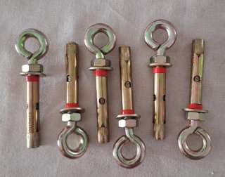 Argollas con taco metálico M10 (6 unidades)