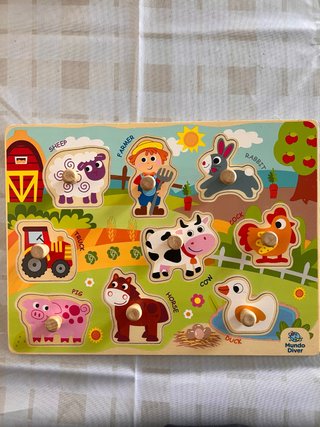 Puzzle de madera granja Mundo Diver