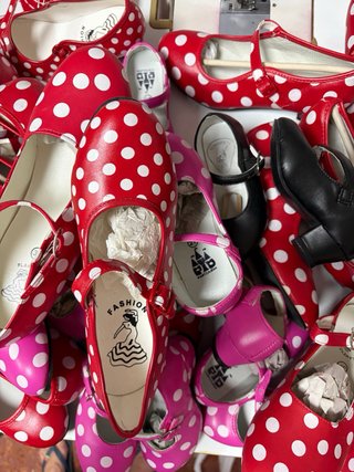 Zapatos de Flamenca de Lunares, pares sueltos ,