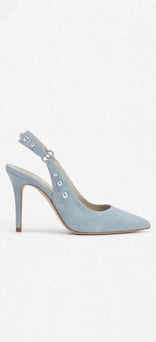 Zapatos de tacón azul bebé piel ante 40