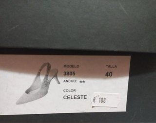Zapatos de tacón azul bebé piel ante 40