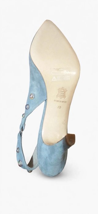 Zapatos de tacón azul bebé piel ante 40