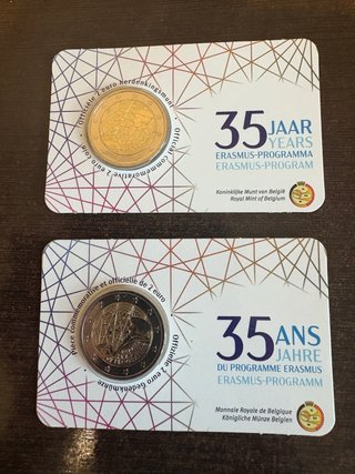 2 Coincards 2 Euros Bélgica 2022 Erasmus