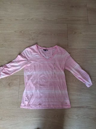 Camiseta Tommy Hilfiger Rosa y Blanca Talla M