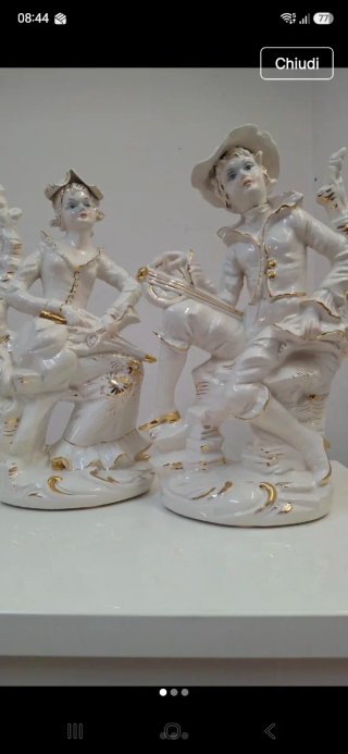 Coppia statuine porcellana vintage anni '60