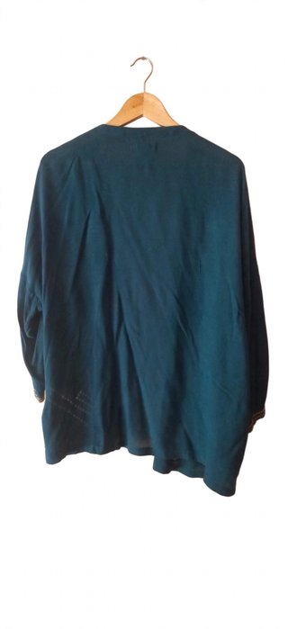 Kimono Corto Boho Verde Petróleo Talla L