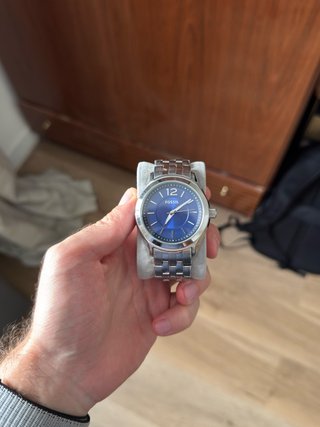 Reloj Fossil Quartz Plateado y Azul