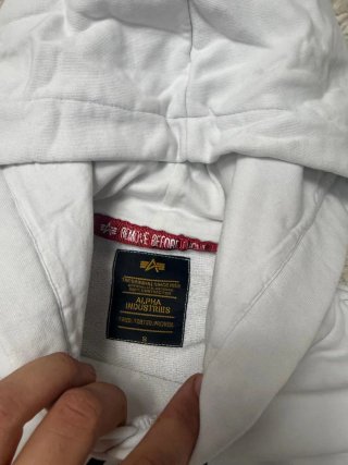 Talla S Sudadera Alpha Industries Blanca