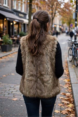 Chaleco pelo sintético Zara Talla L