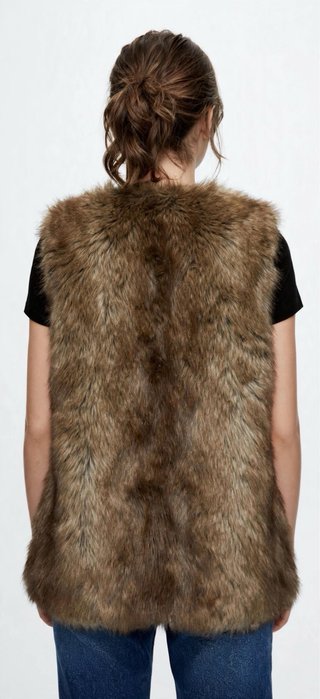 Chaleco pelo sintético Zara Talla L
