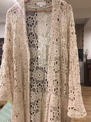 Chaqueta Zara punto calado nueva marfil