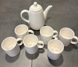 Set de Chocolate Blanco: Tetera y 5 Tazas